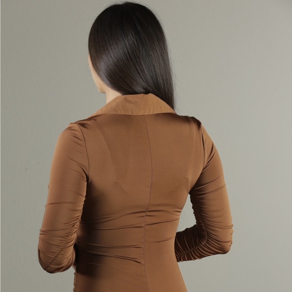 Cognac Shirtdress - Picture 4 of 5